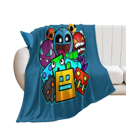 Geometry Dash Blanket – Plush Character Throw | Soft Gaming Blanket for Gamers Blanket