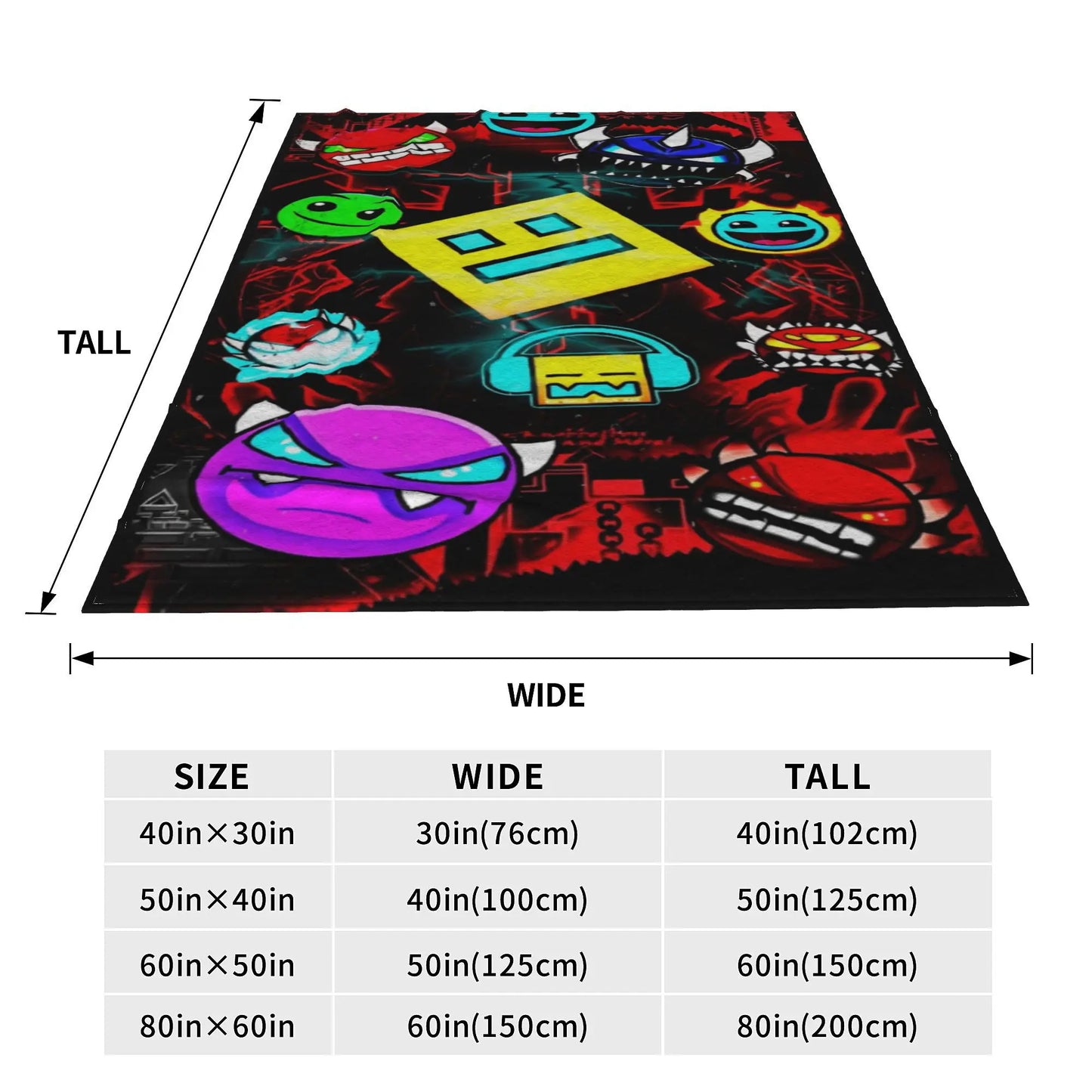 The Geometry Dash Gaming Meme Merch Blankets
