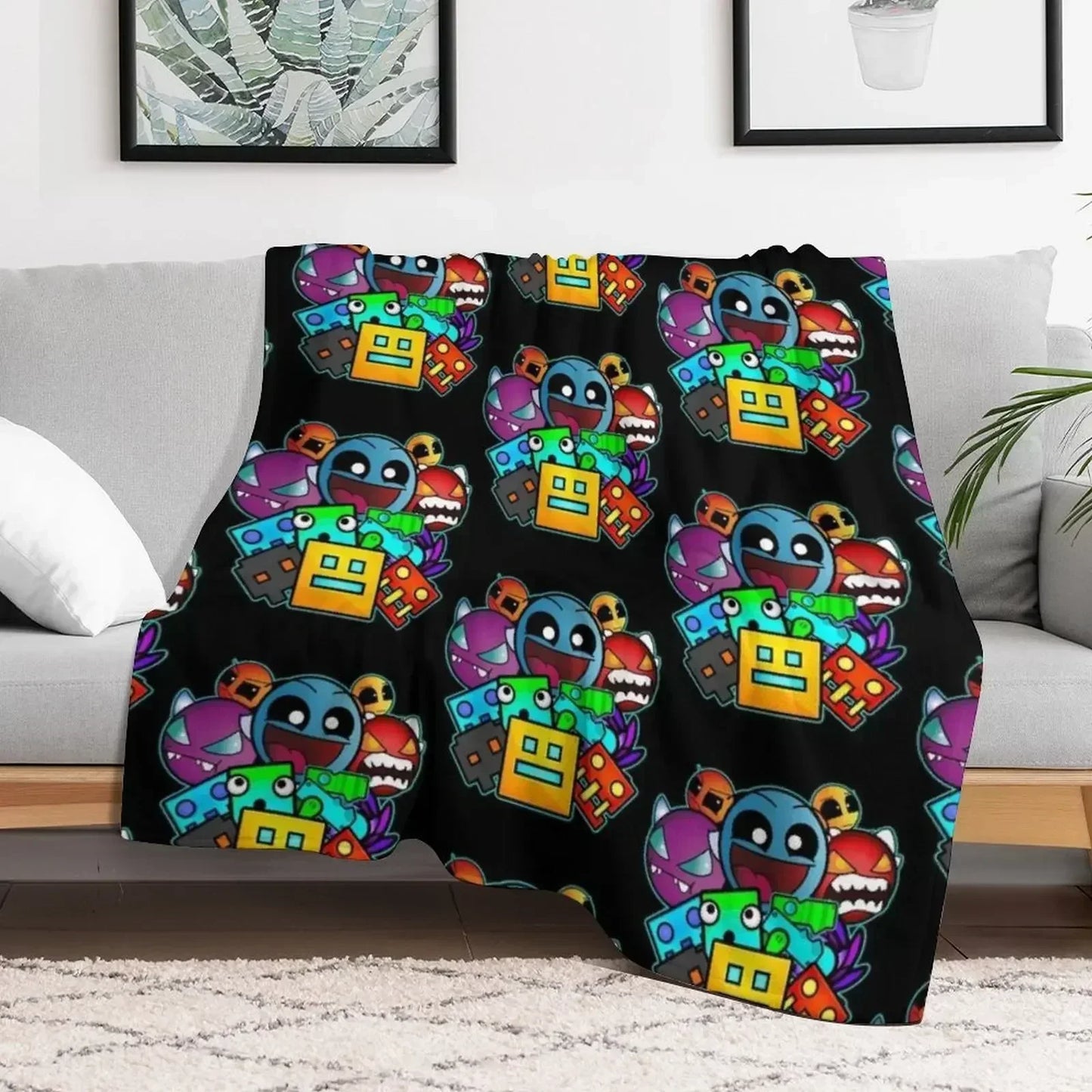 Geometry Dash Throw Blanket