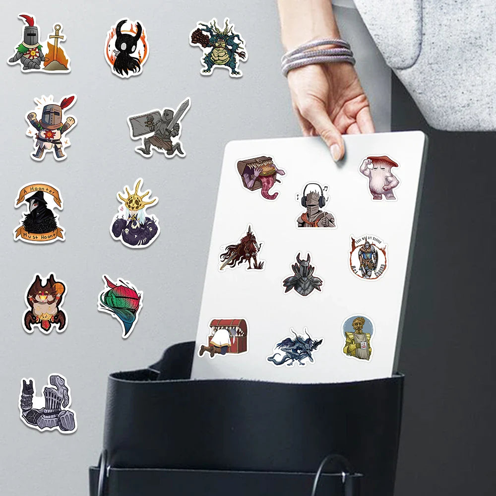 50PCS Dark Souls Themed Sticker Set – Waterproof Vinyl Decals for Laptops, Water Bottles, Consoles & More