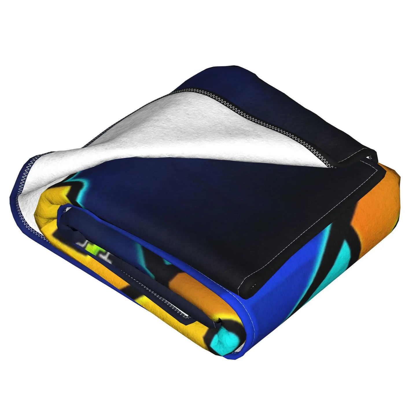 Geometry Dash Cube Game Blanket Flannel Cozy Ultra-Soft Throw Blankets for Bedroom Rug Piece