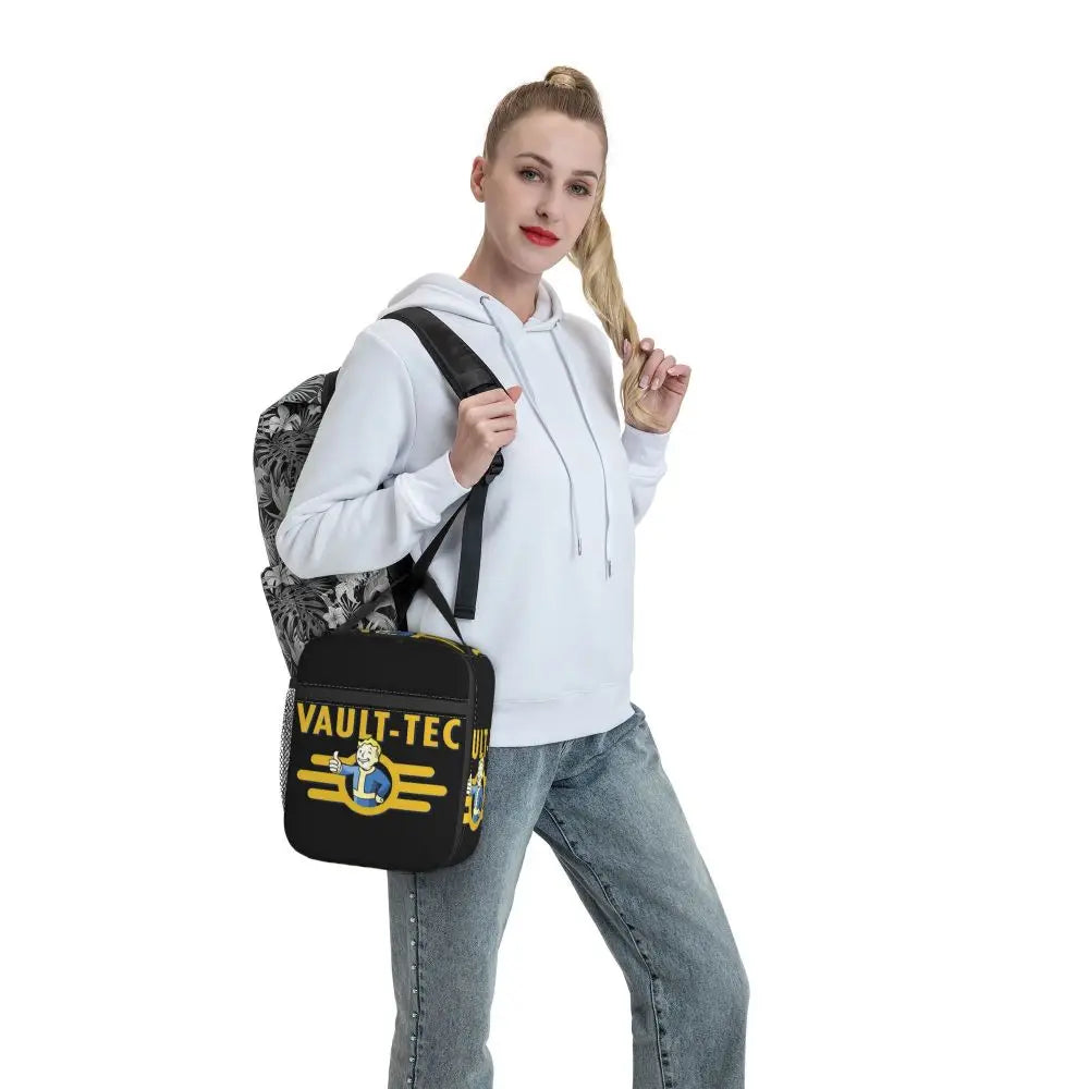 Vault Tec Fallout High-Capacity Insulated Lunch Bag - Thermal Tote for College Outdoor Food Storage