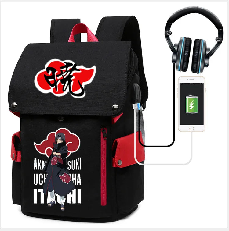 Naruto Large Capacity Anime Backpack - School, Laptop and Travel Bag
