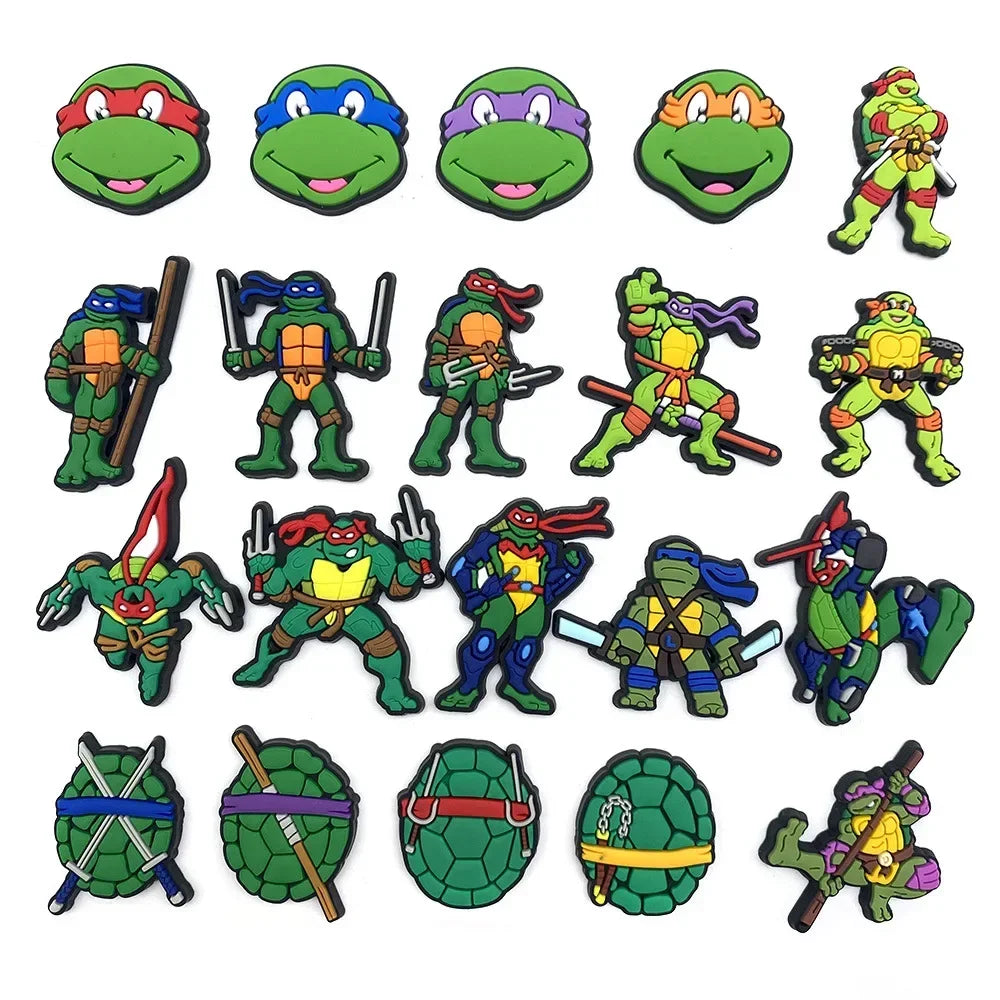 20-Piece Set of Cartoon Ninja Turtle Shoe Charms 20Pcs