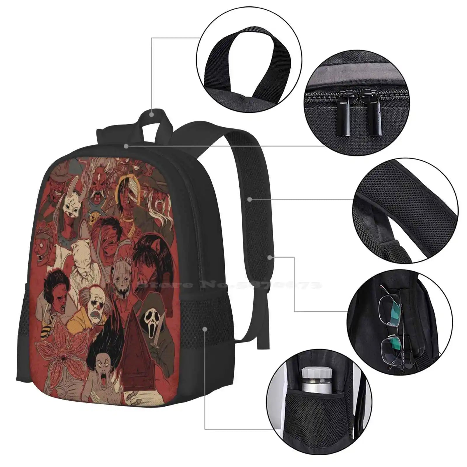 Killers Of The Fog Backpack Dbd Killers Red Huntress Wraith Trapper Spirit Doctor Hag Deathslinger