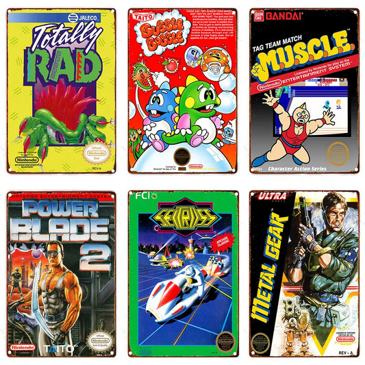 Anime Retro Video Game Metal Tin Sign - Wall Decor for Home Room All Over Prints
