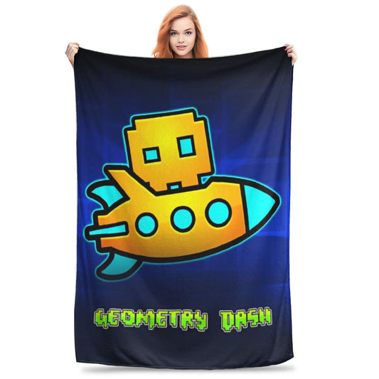 Geometry Dash Blanket - Ultra-Soft Flannel Throw for Cozy Bedroom Comfort Blanket