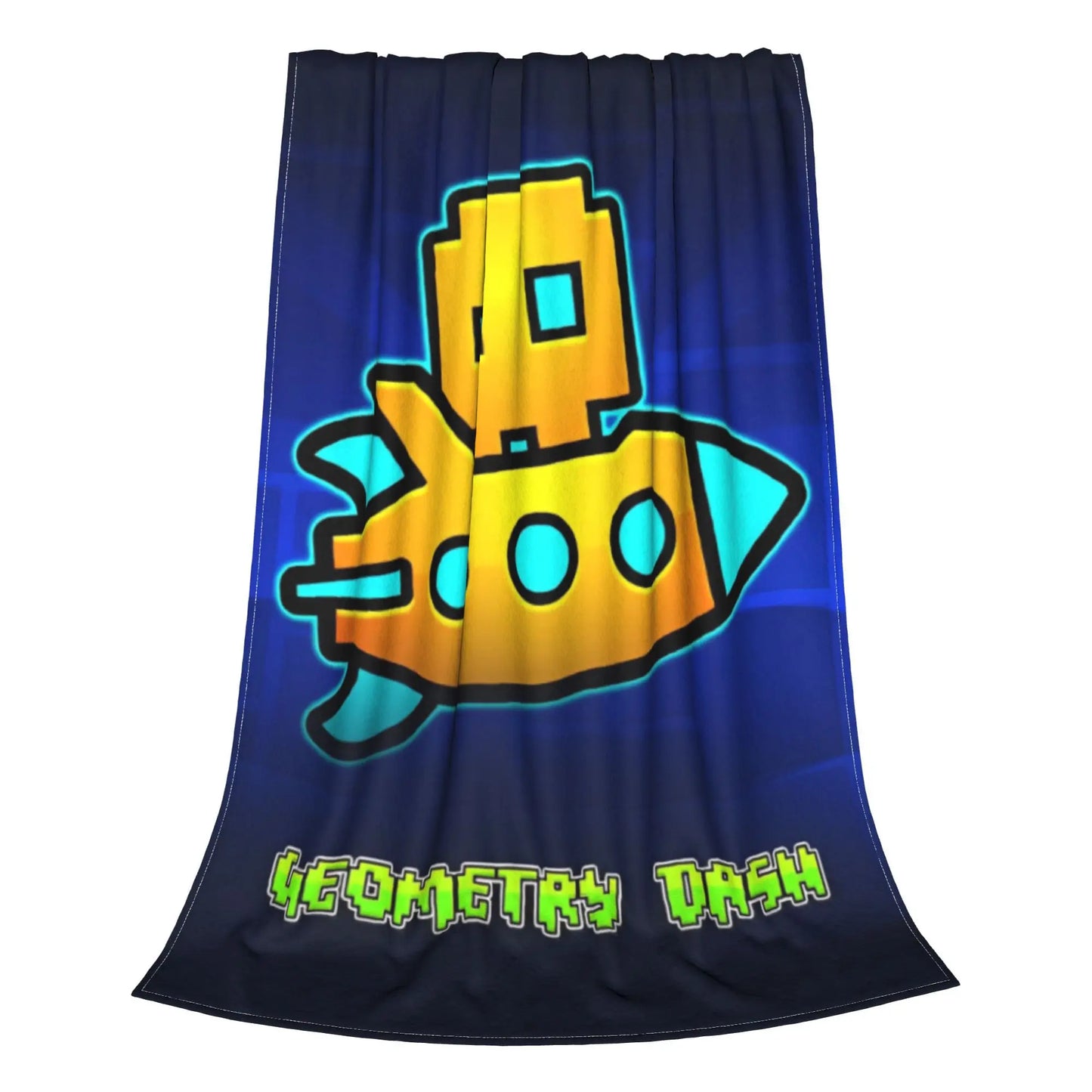 Geometry Dash Cube Game Blanket Flannel Cozy Ultra-Soft Throw Blankets for Bedroom Rug Piece