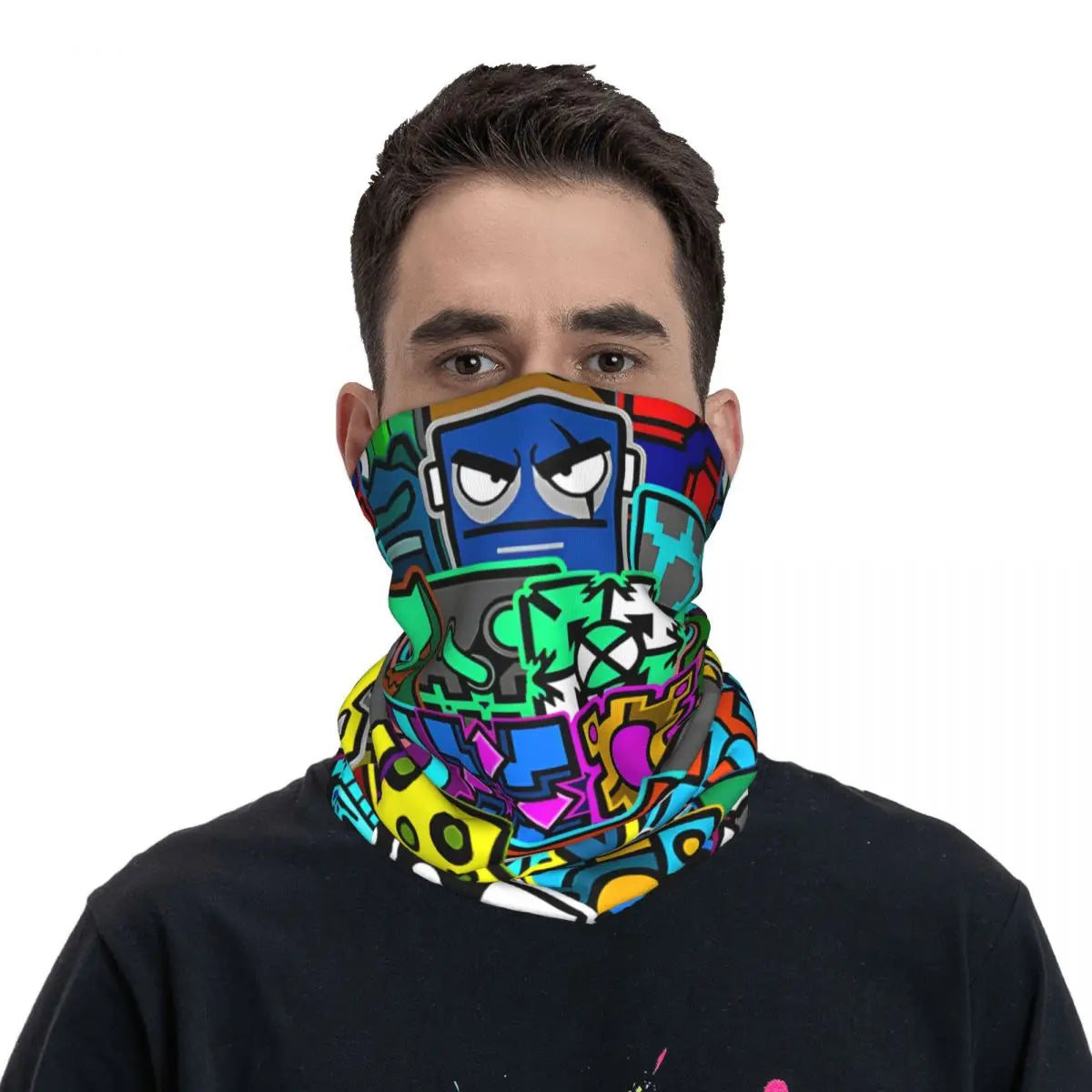 Geometry Dash Face Mask Neck Gaiter