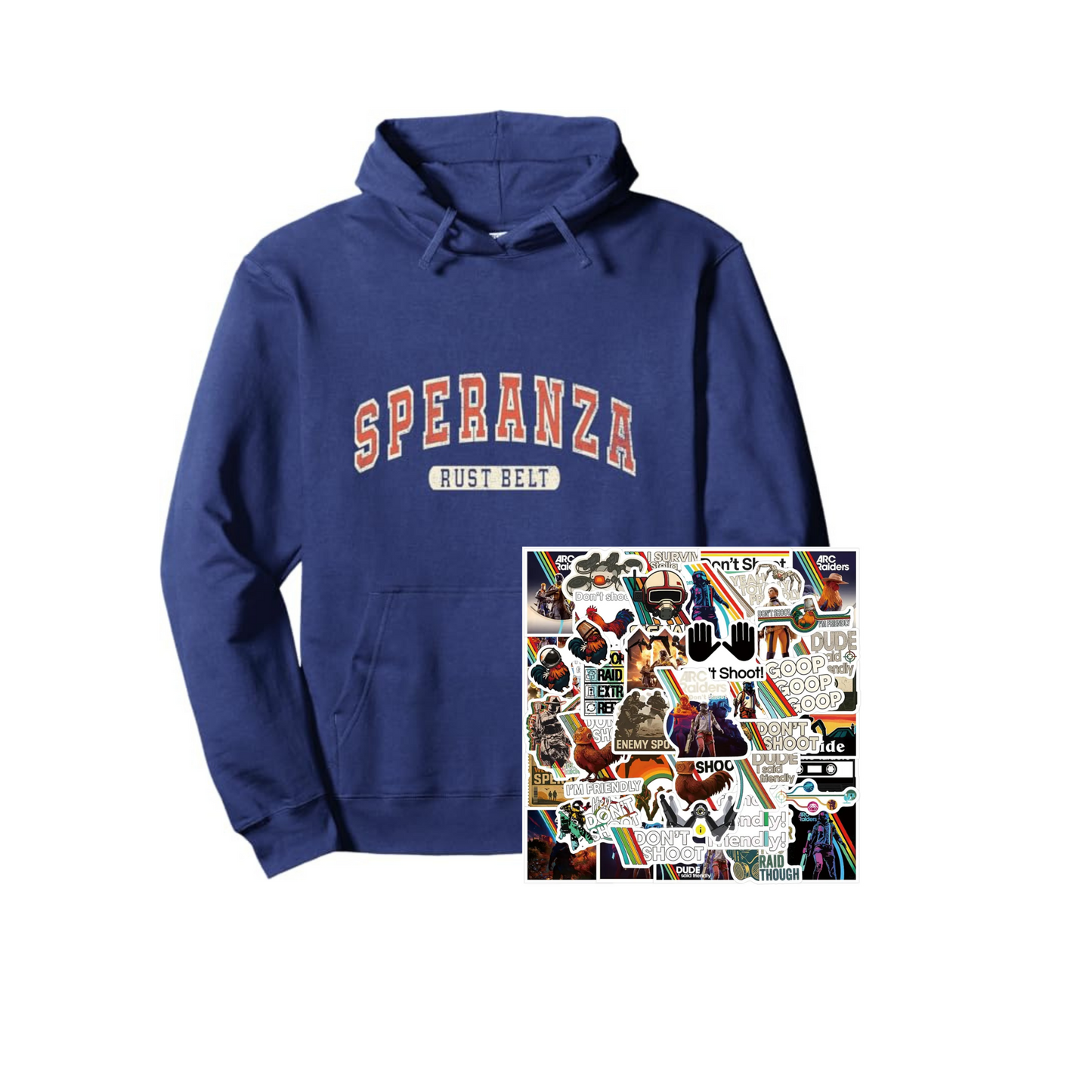 Sudadera con capucha y paquete de calcomanías de los Raiders