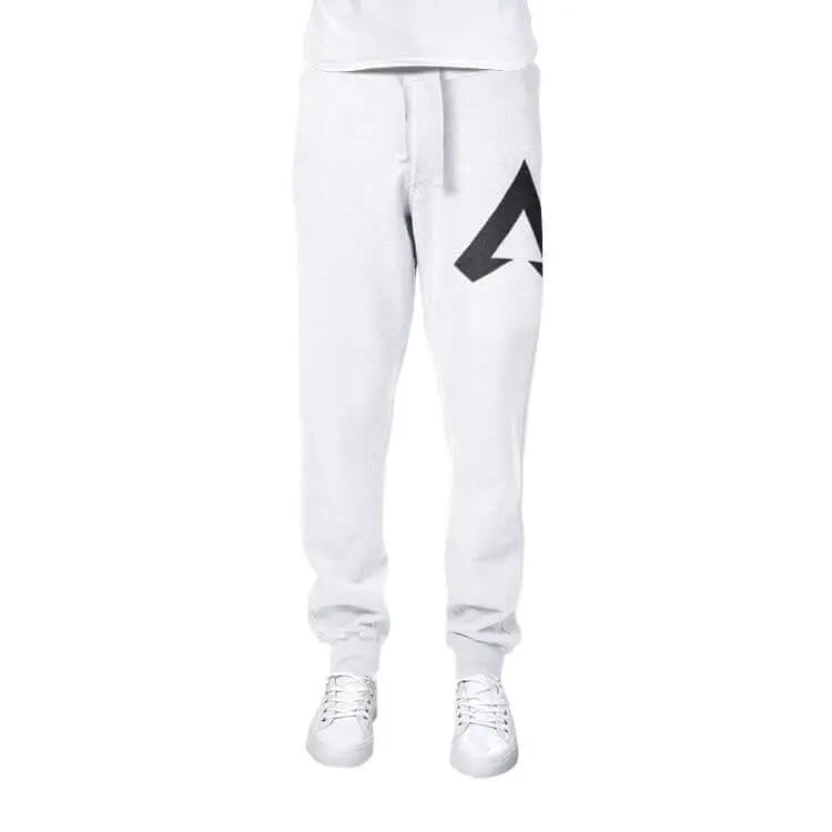 Men's Joggers Sweatpants – Printed Casual Lounge Pants with Elastic Waistband & On-Seam Pockets White