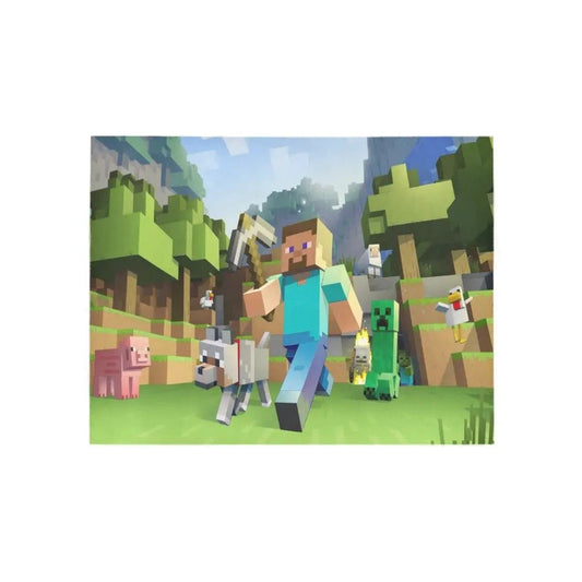 Minecraft Area Rug – Steve Minecraft Rug with Oxford Dot Backing | Durable Polyester Floor Mat White ONESIZE Home Decor