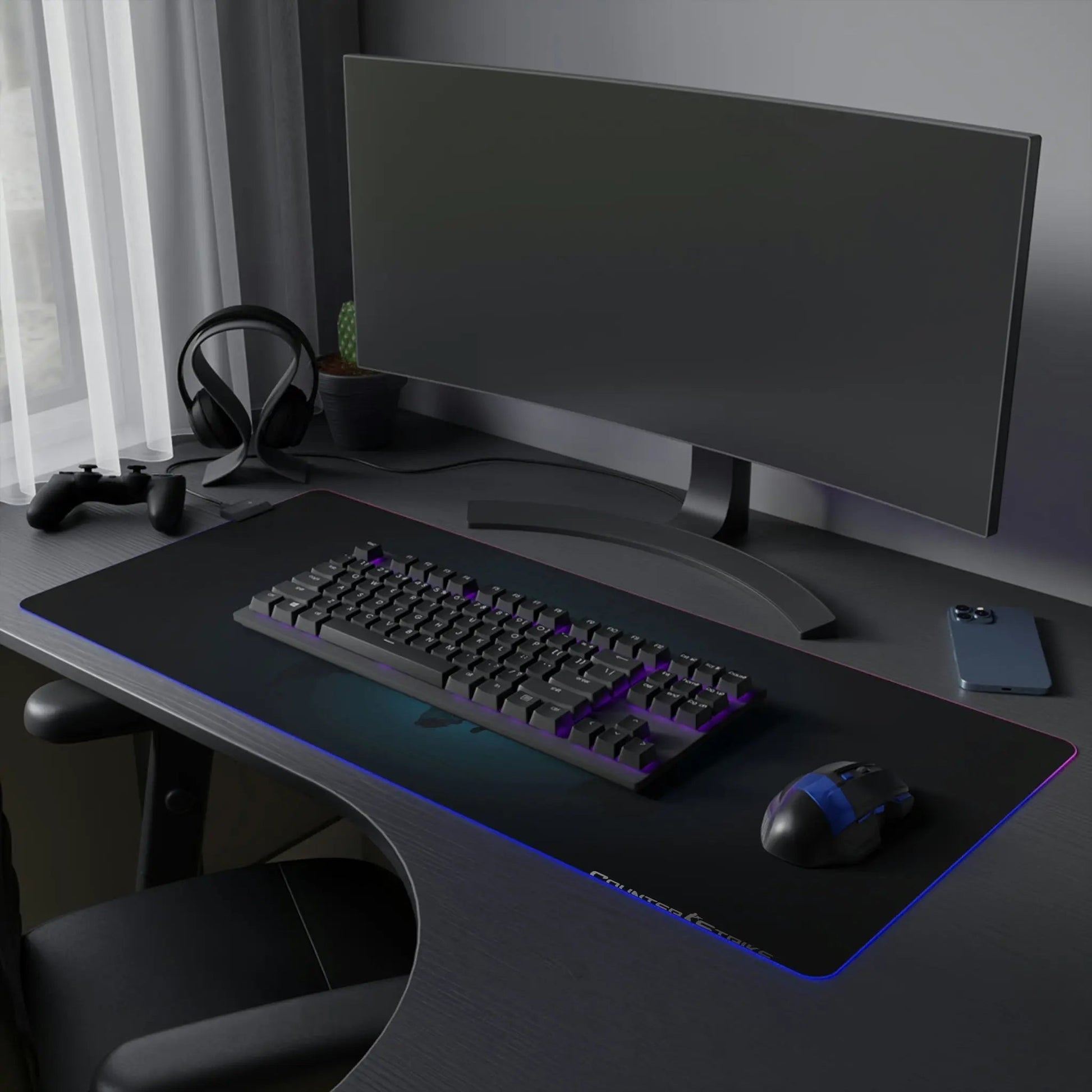 LED Gaming Desk Pad - Aurora Glide RGB Desk Mat with Precision Mouse Tracking