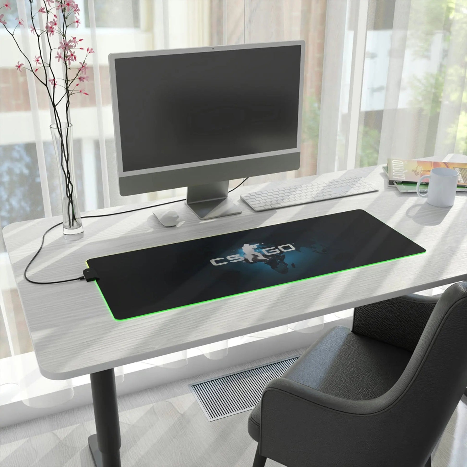 LED Gaming Desk Pad - Aurora Glide RGB Desk Mat with Precision Mouse Tracking