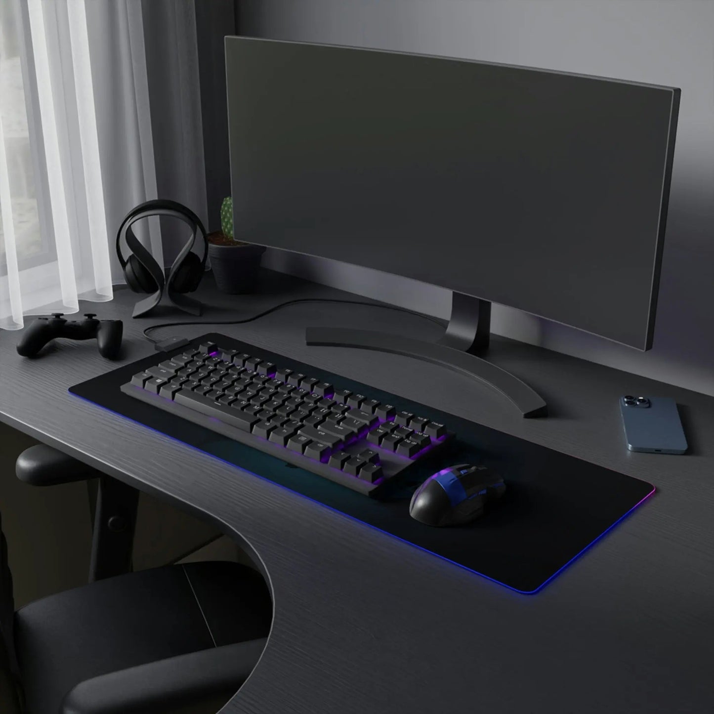 LED Gaming Desk Pad - Aurora Glide RGB Desk Mat with Precision Mouse Tracking