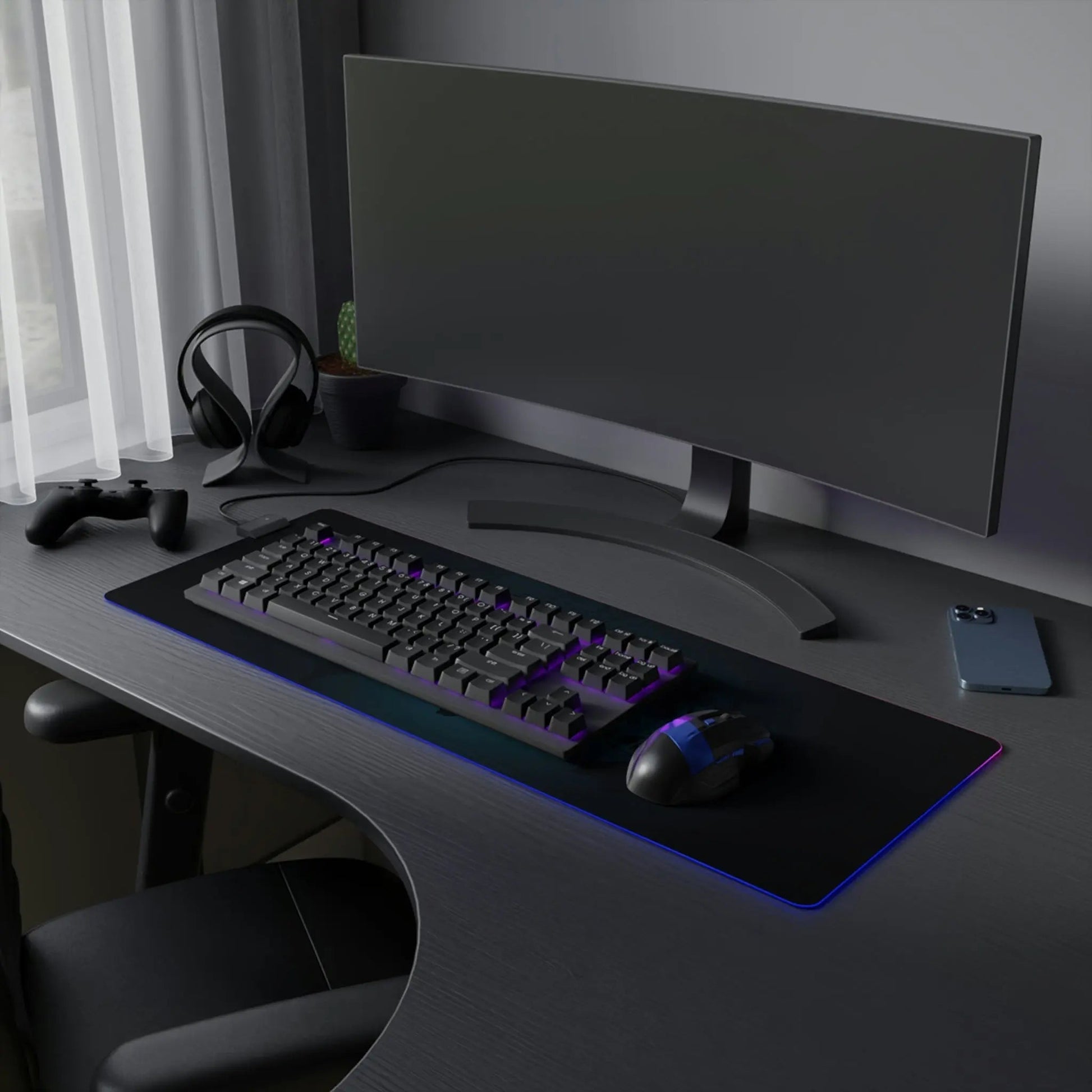LED Gaming Desk Pad - Aurora Glide RGB Desk Mat with Precision Mouse Tracking