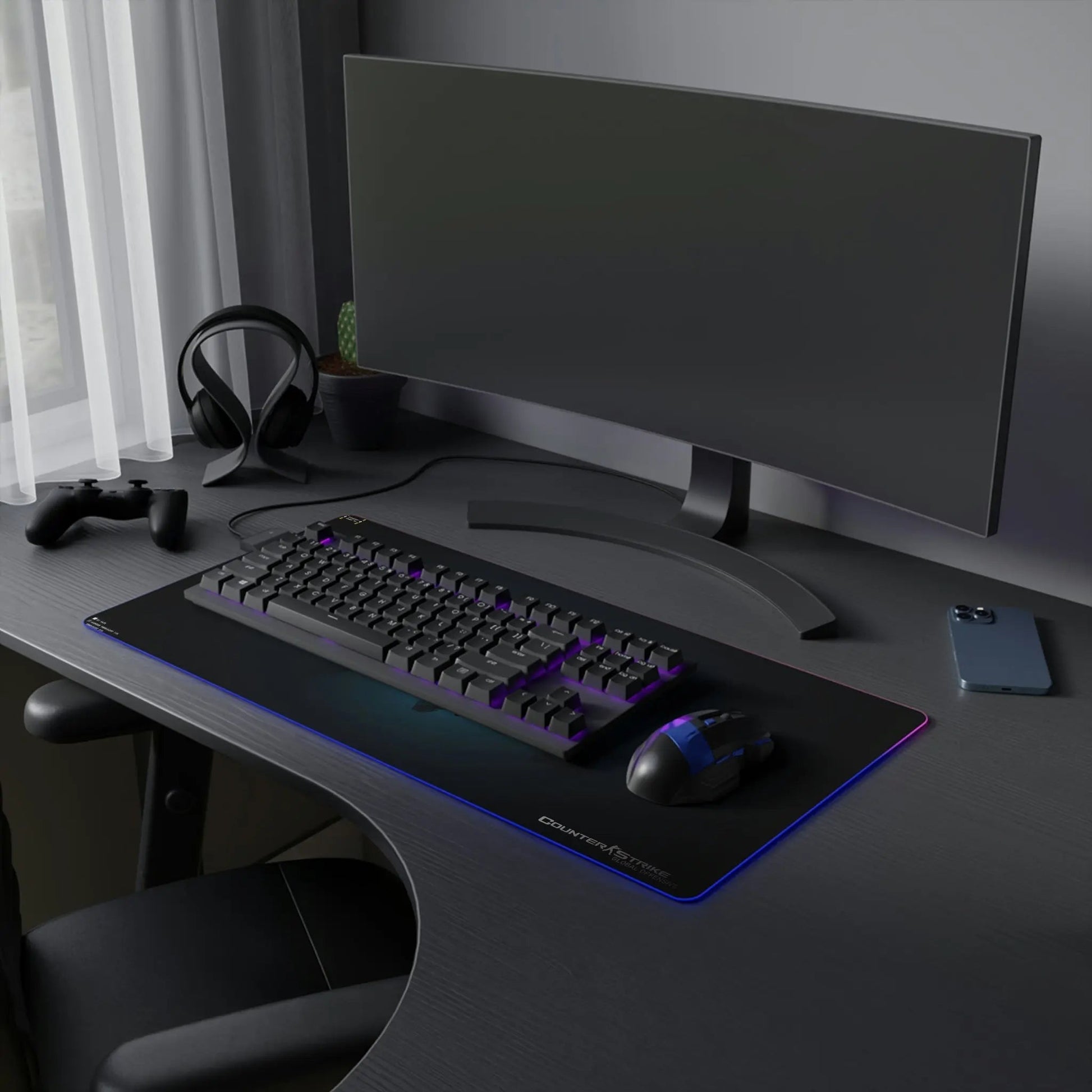 LED Gaming Desk Pad - Aurora Glide RGB Desk Mat with Precision Mouse Tracking