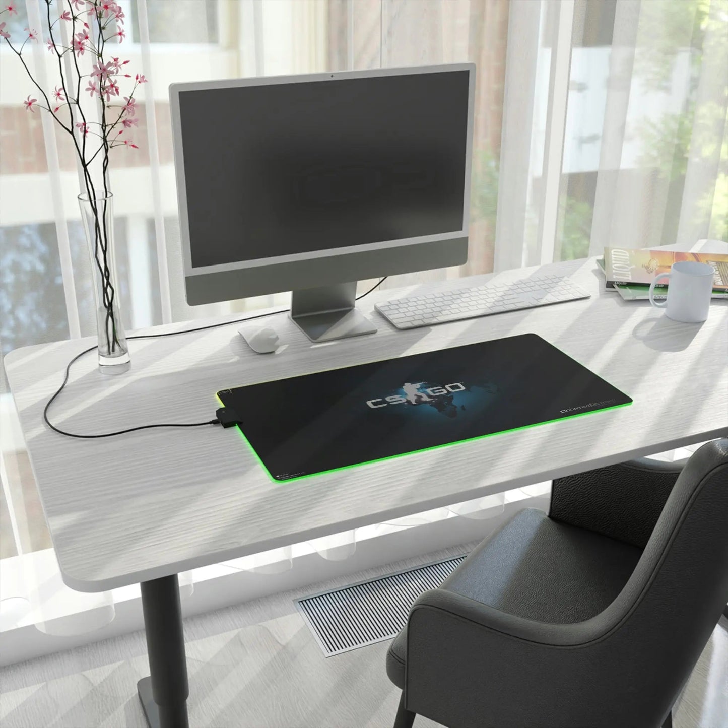 LED Gaming Desk Pad - Aurora Glide RGB Desk Mat with Precision Mouse Tracking