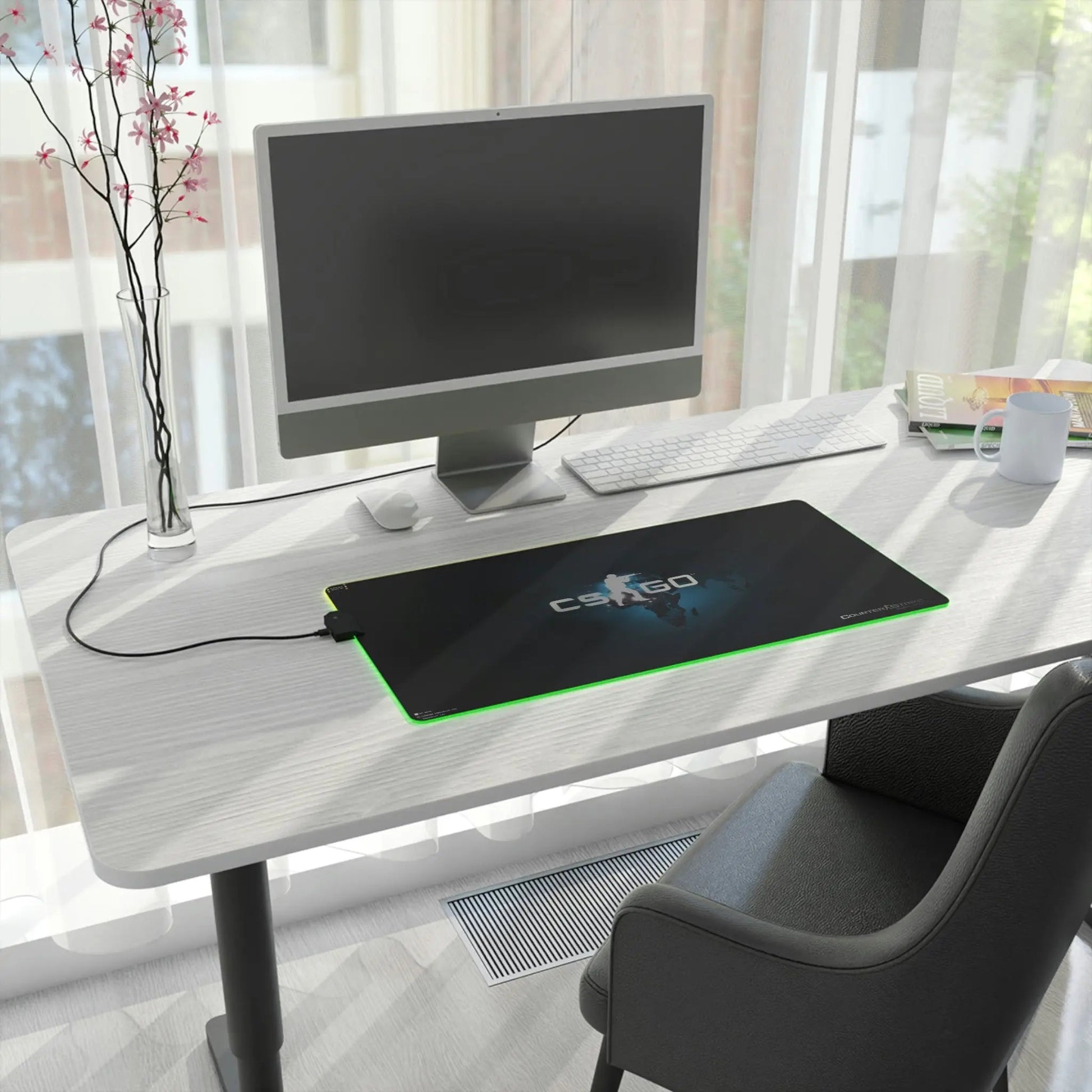 LED Gaming Desk Pad - Aurora Glide RGB Desk Mat with Precision Mouse Tracking