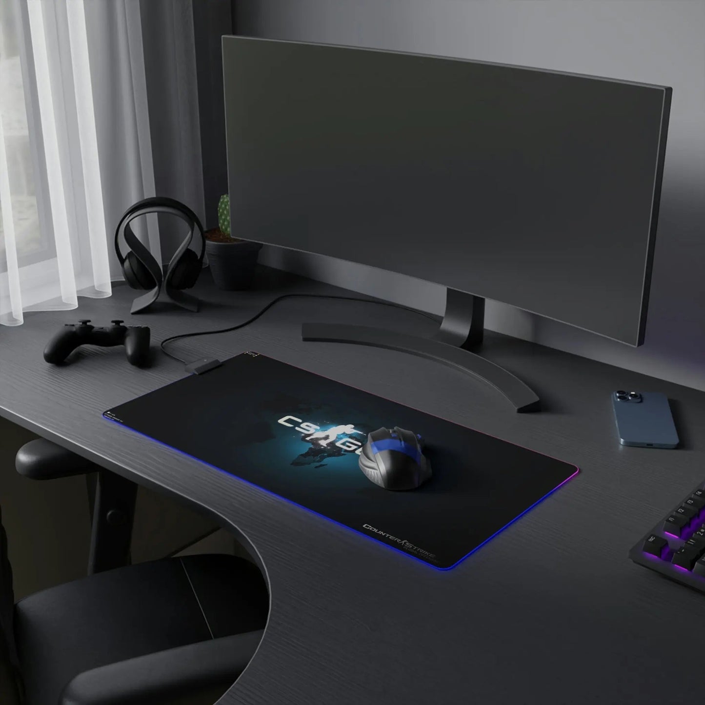 LED Gaming Desk Pad - Aurora Glide RGB Desk Mat with Precision Mouse Tracking