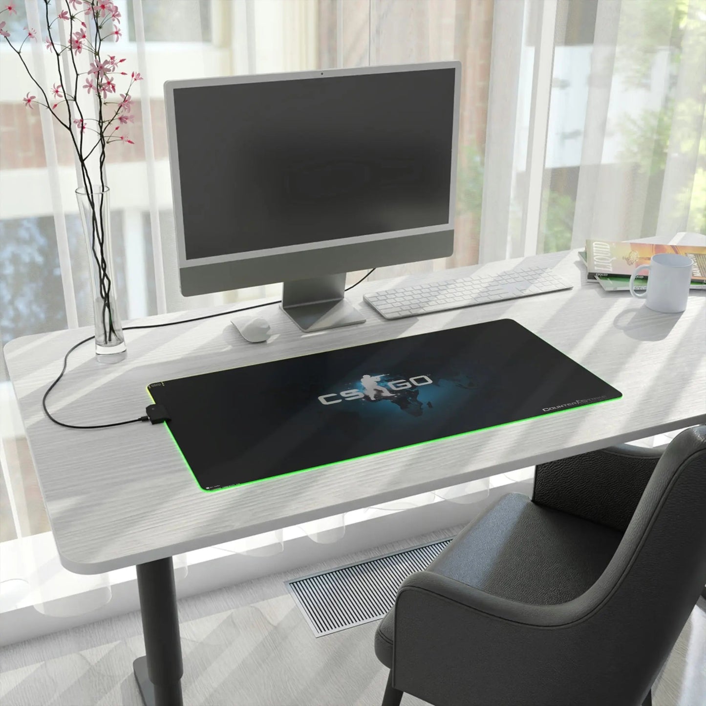 LED Gaming Desk Pad - Aurora Glide RGB Desk Mat with Precision Mouse Tracking