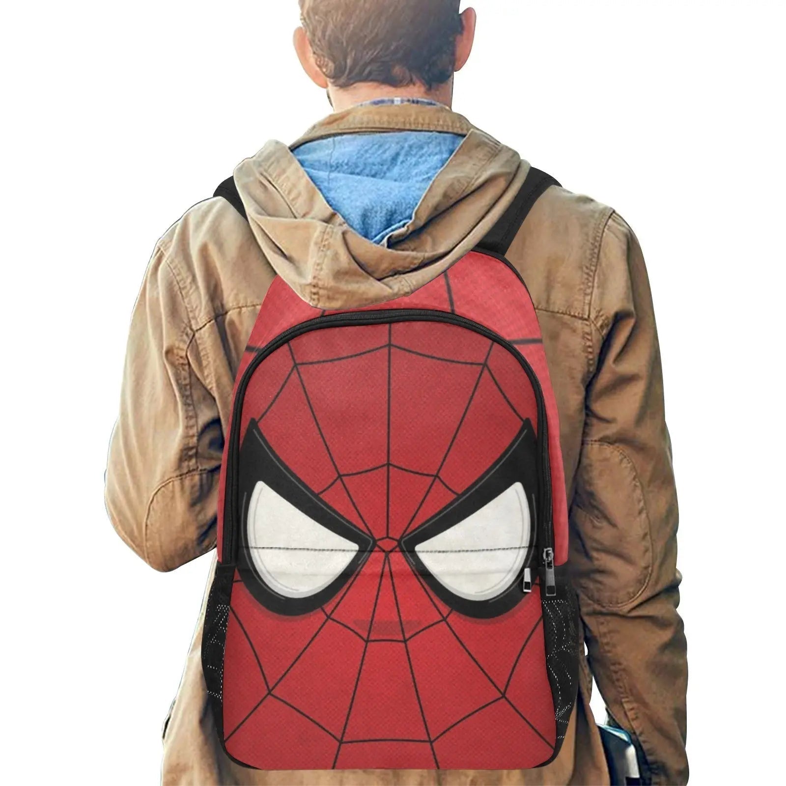 Fabric Backpack With Side Mesh Pockets - Durable Polyester Bag, Adjustable Straps Backpack