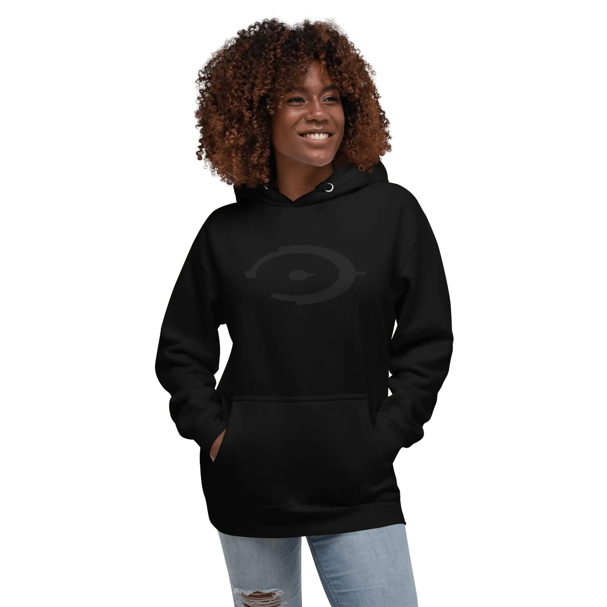 Embroidered Unisex Hoodie - Black Hoodie With Pouch Pocket | Soft Cotton Blend