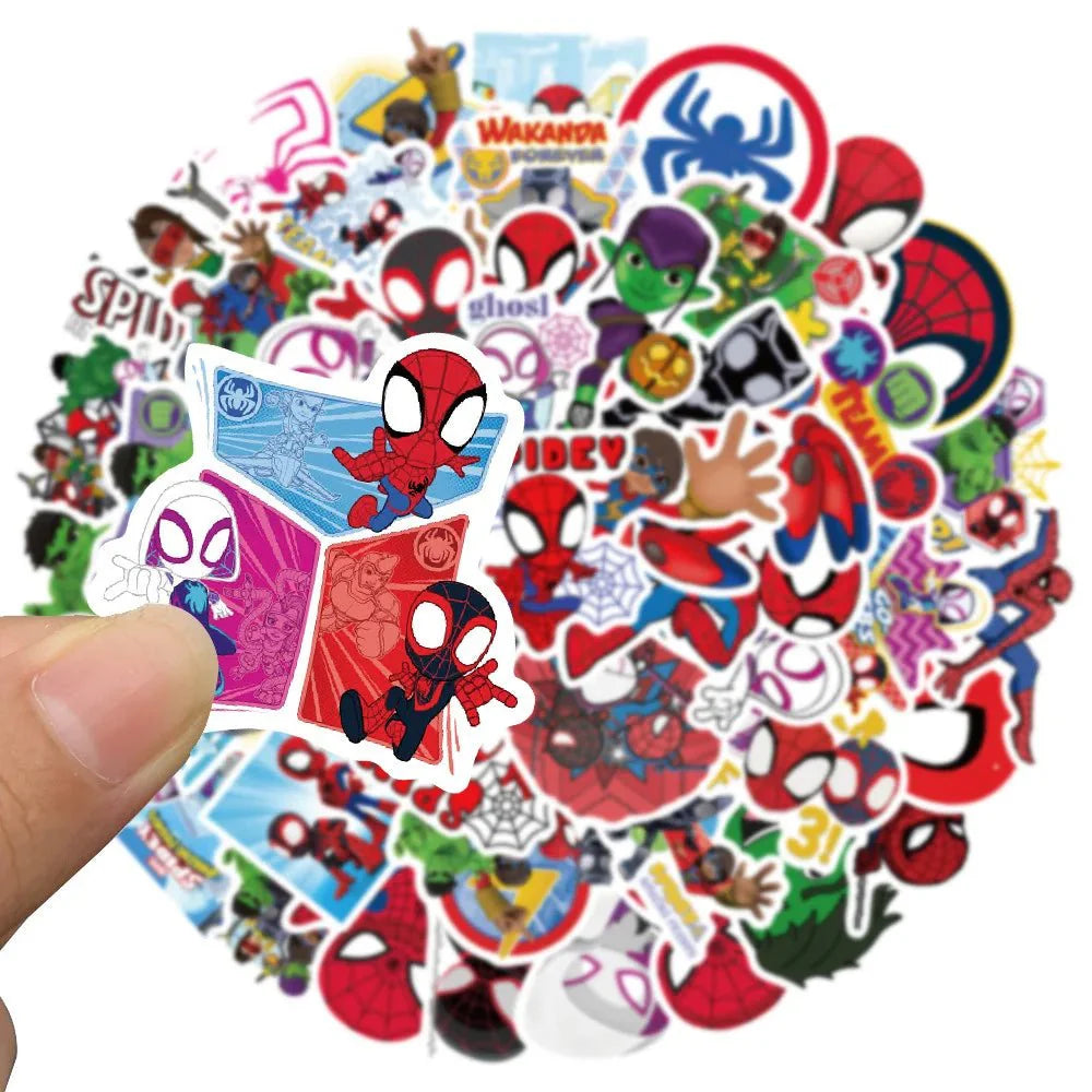 Spiderman Stickers – 50pcs Marvel Cartoon Vinyl Decals | Durable, Colorful Stickers