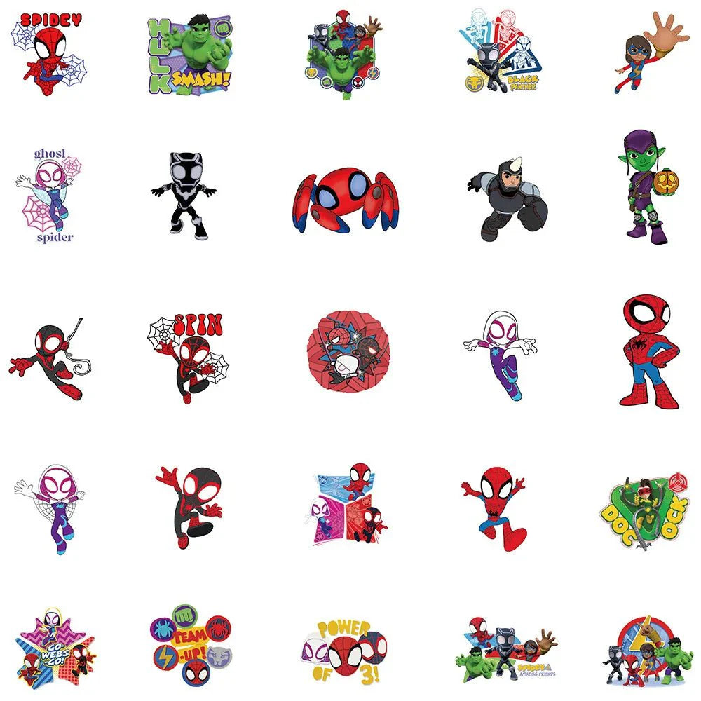 Spiderman Stickers – 50pcs Marvel Cartoon Vinyl Decals | Durable, Colorful Stickers