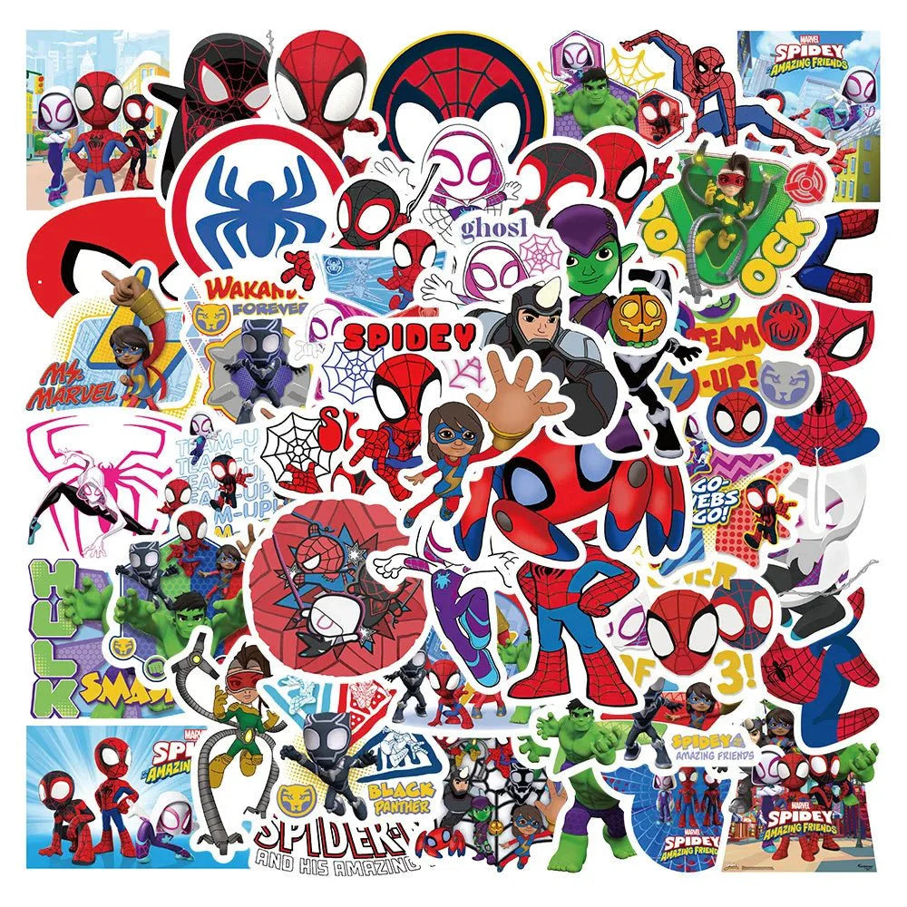 Spiderman Stickers – 50pcs Marvel Cartoon Vinyl Decals | Durable, Colorful 50PCS Stickers