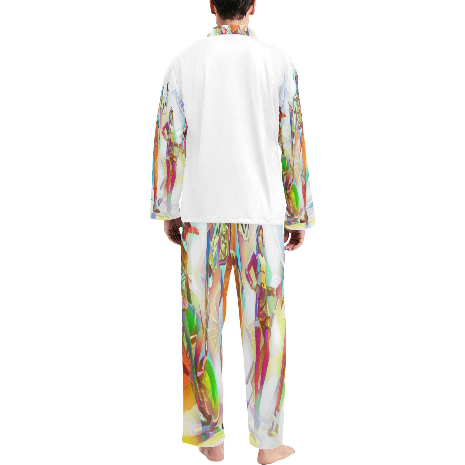 Men's V-Neck Long Pajama Set