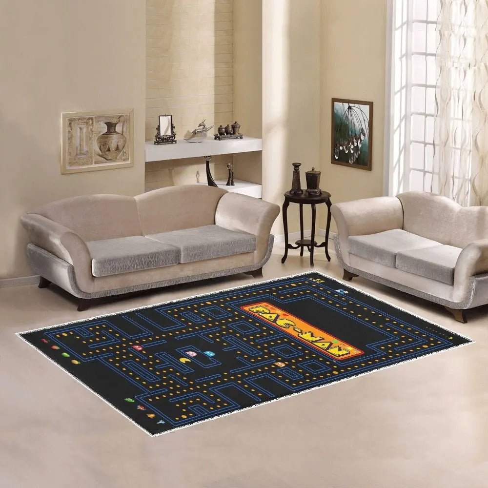 Arcade Game Rug β Classic Retro Game Carpet with Non Slip Backing, 84x60 Inches Home Decor
