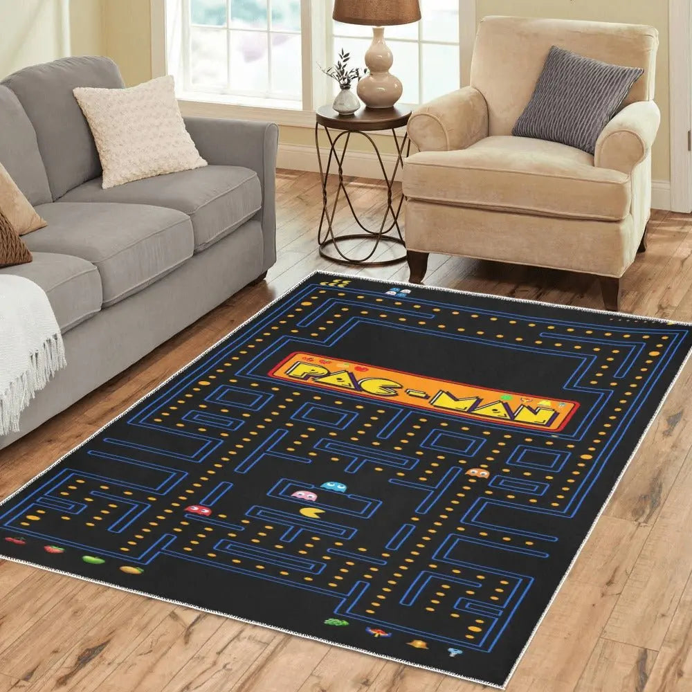 Arcade Game Rug β Classic Retro Game Carpet with Non Slip Backing, 84x60 Inches Home Decor