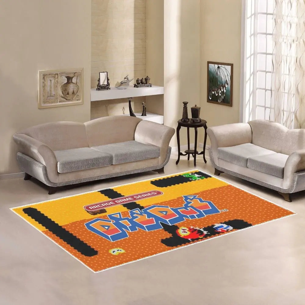 Arcade Game Rug β Classic Retro Game Carpet with Non Slip Backing, 84x60 Inches Home Decor