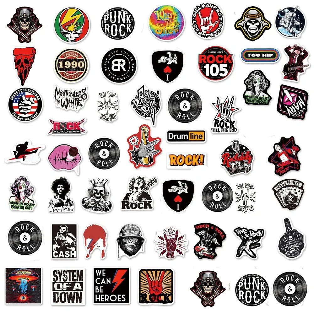Rock Roll Band Stickers – Classic Band Decals & Retro Music Stickers Pack Paper products