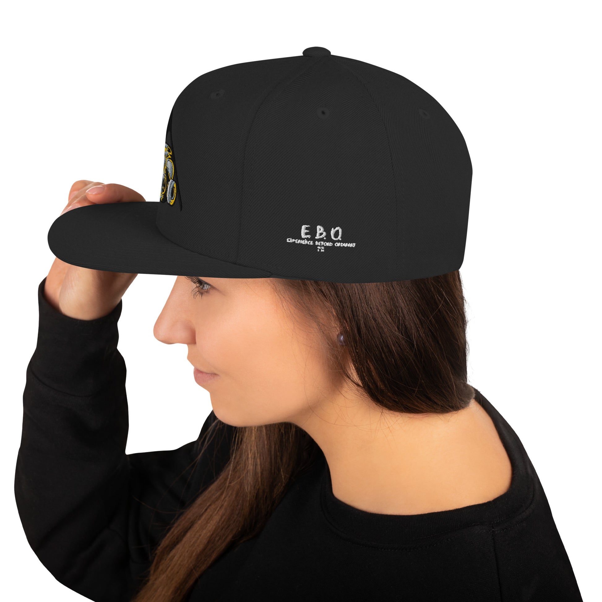 Embroidered Snapback Hat - Classic Fit, Adjustable Closure, Green Camo Cap Hats