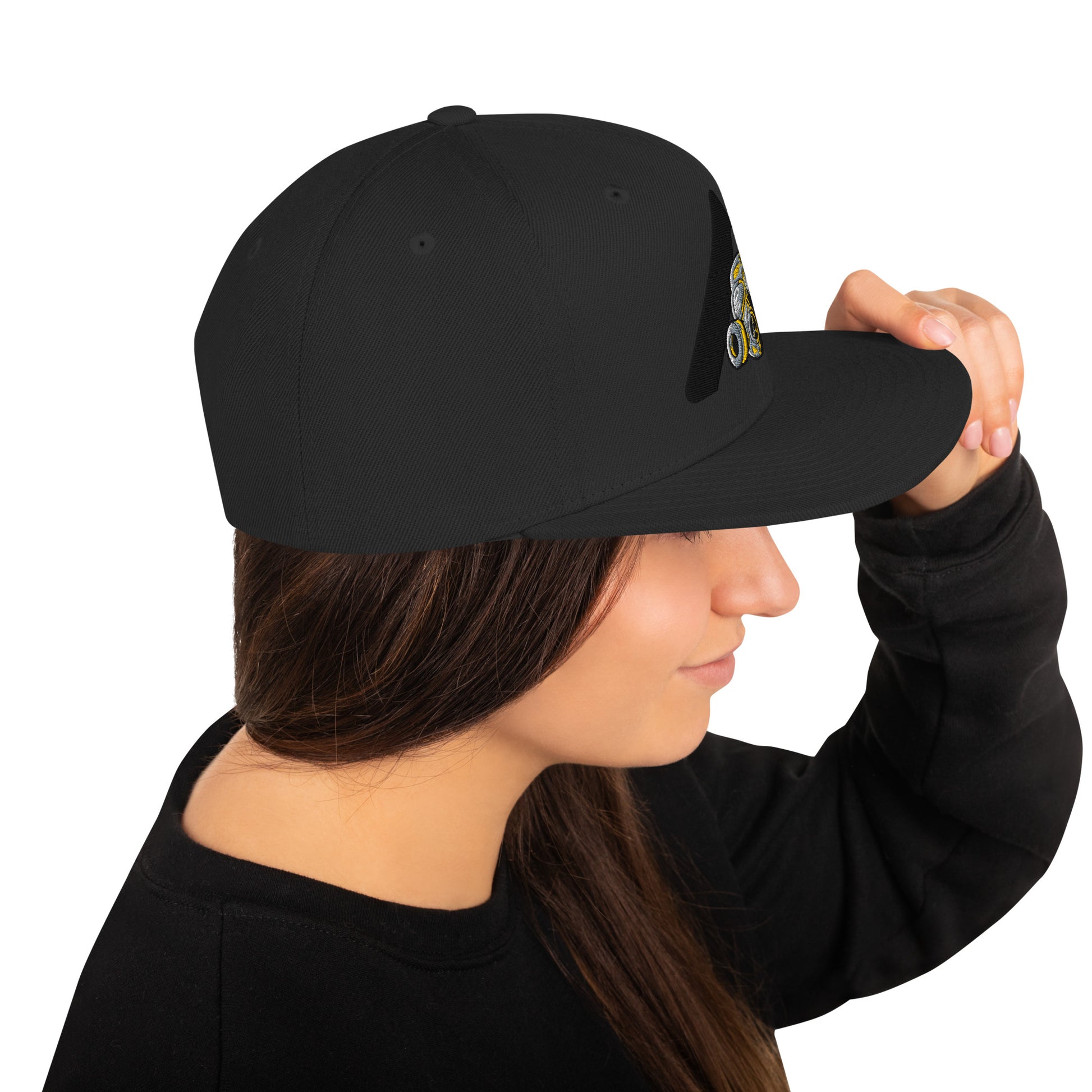 Embroidered Snapback Hat - Classic Fit, Adjustable Closure, Green Camo Cap Hats