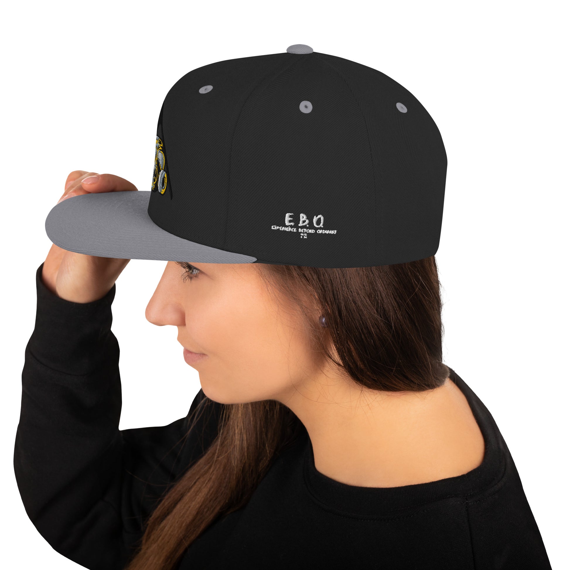 Embroidered Snapback Hat - Classic Fit, Adjustable Closure, Green Camo Cap Hats