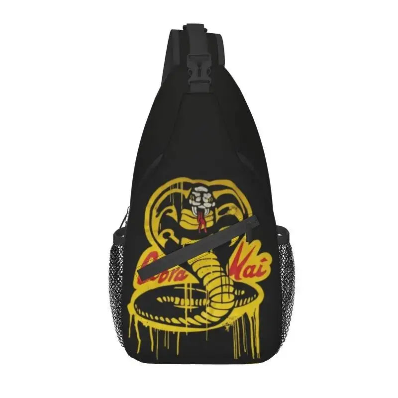 Cobra Kai Sling Crossbody Backpack Men Custom The Karate Kid Shoulder Chest Bag for Traveling Daypack - Gapo Goods -