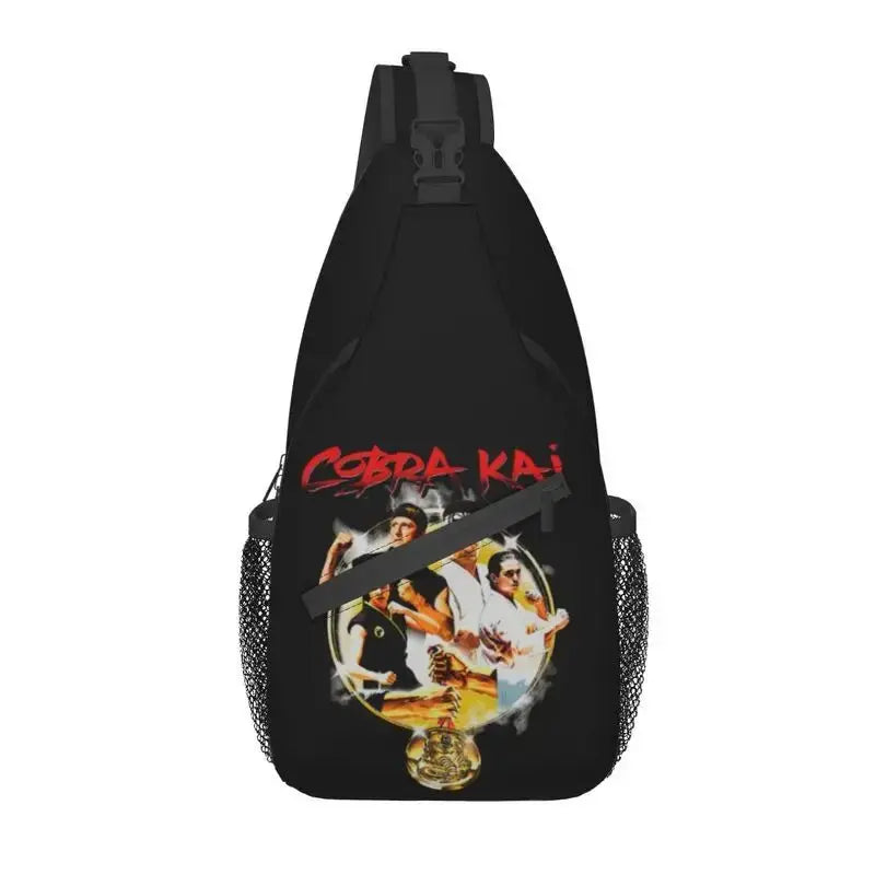 Cobra Kai Sling Crossbody Backpack Men Custom The Karate Kid Shoulder Chest Bag for Traveling Daypack - Gapo Goods -