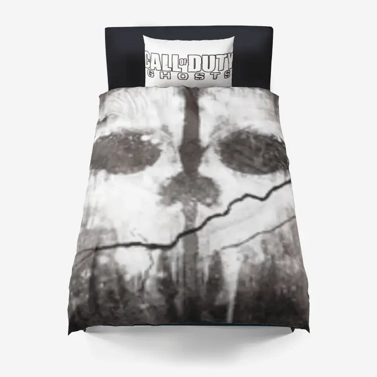 Microfiber Duvet Cover - Call Of Duty Ghosts Bedding Set | Soft Breathable Polyester Black