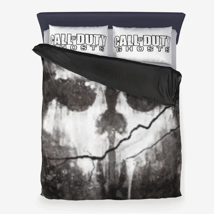 Microfiber Duvet Cover - Call Of Duty Ghosts Bedding Set | Soft Breathable Polyester Black