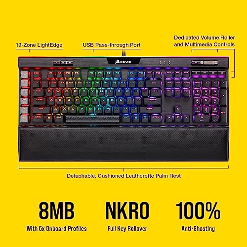 Corsair K95 RGB PLATINUM XT Mechanical Wired Gaming Keyboard - Cherry MX Speed Switches - PBT Double - Shot Keycaps - iCUE Compatible - QWERTY NA Layout - Black - Gapo Goods -