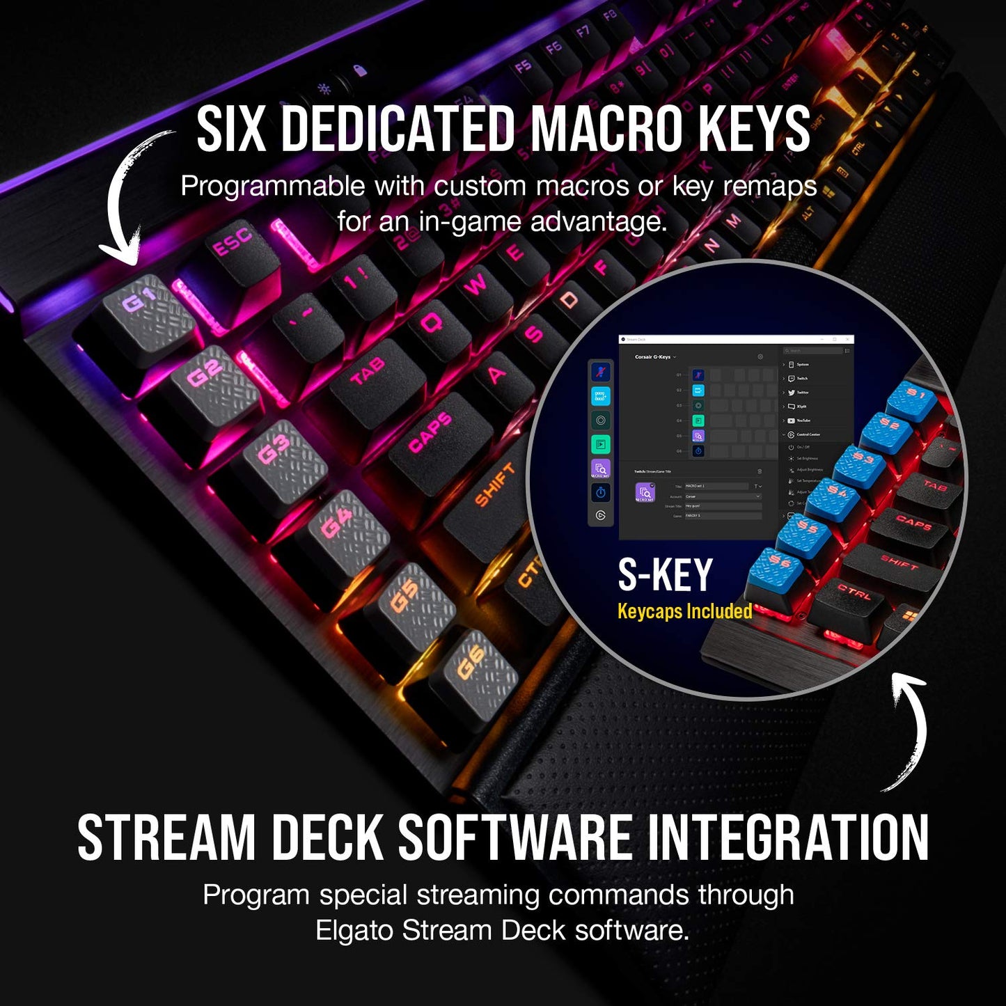 Corsair K95 RGB PLATINUM XT Mechanical Wired Gaming Keyboard - Cherry MX Speed Switches - PBT Double - Shot Keycaps - iCUE Compatible - QWERTY NA Layout - Black - Gapo Goods -