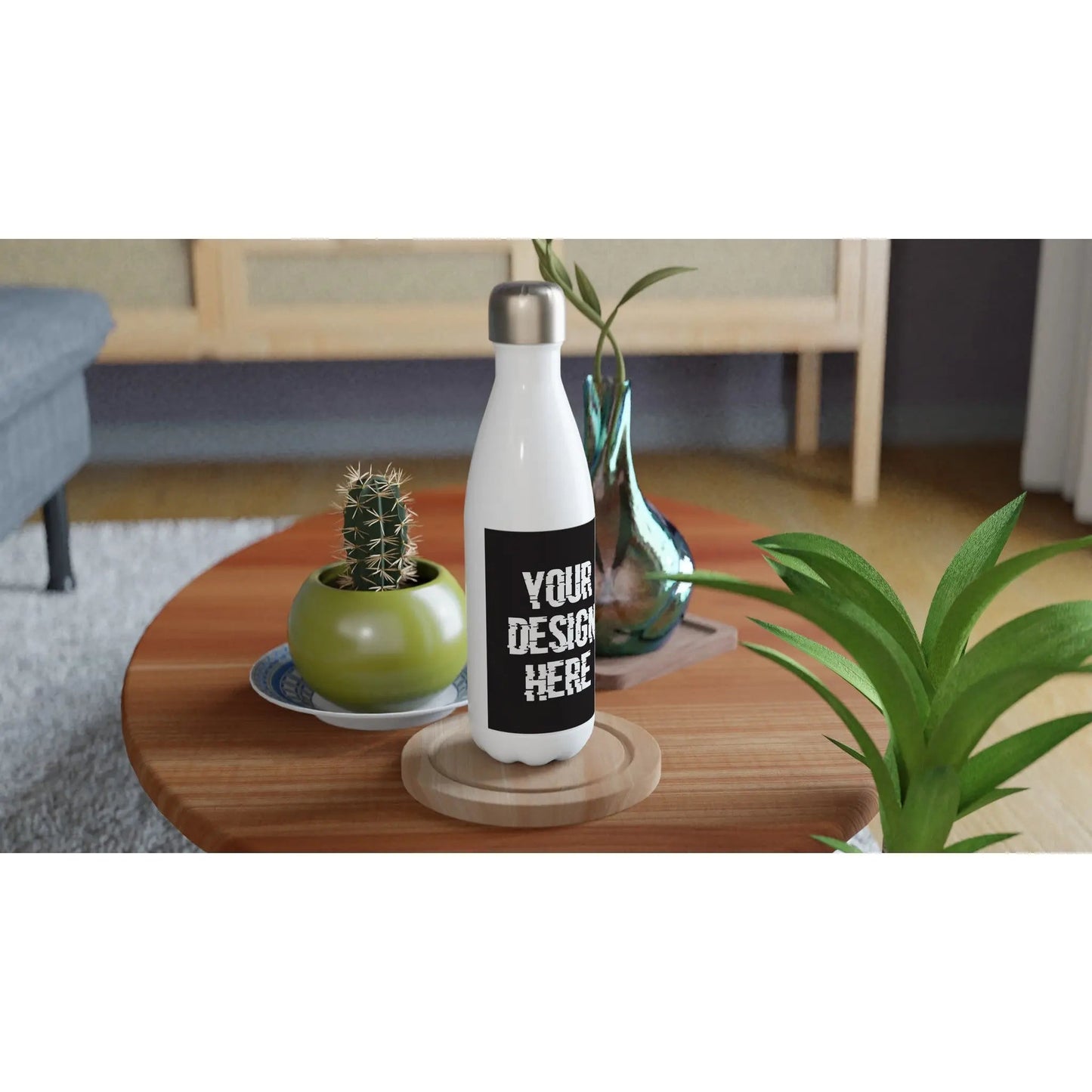 Custom White 17oz Stainless Steel Water Bottle