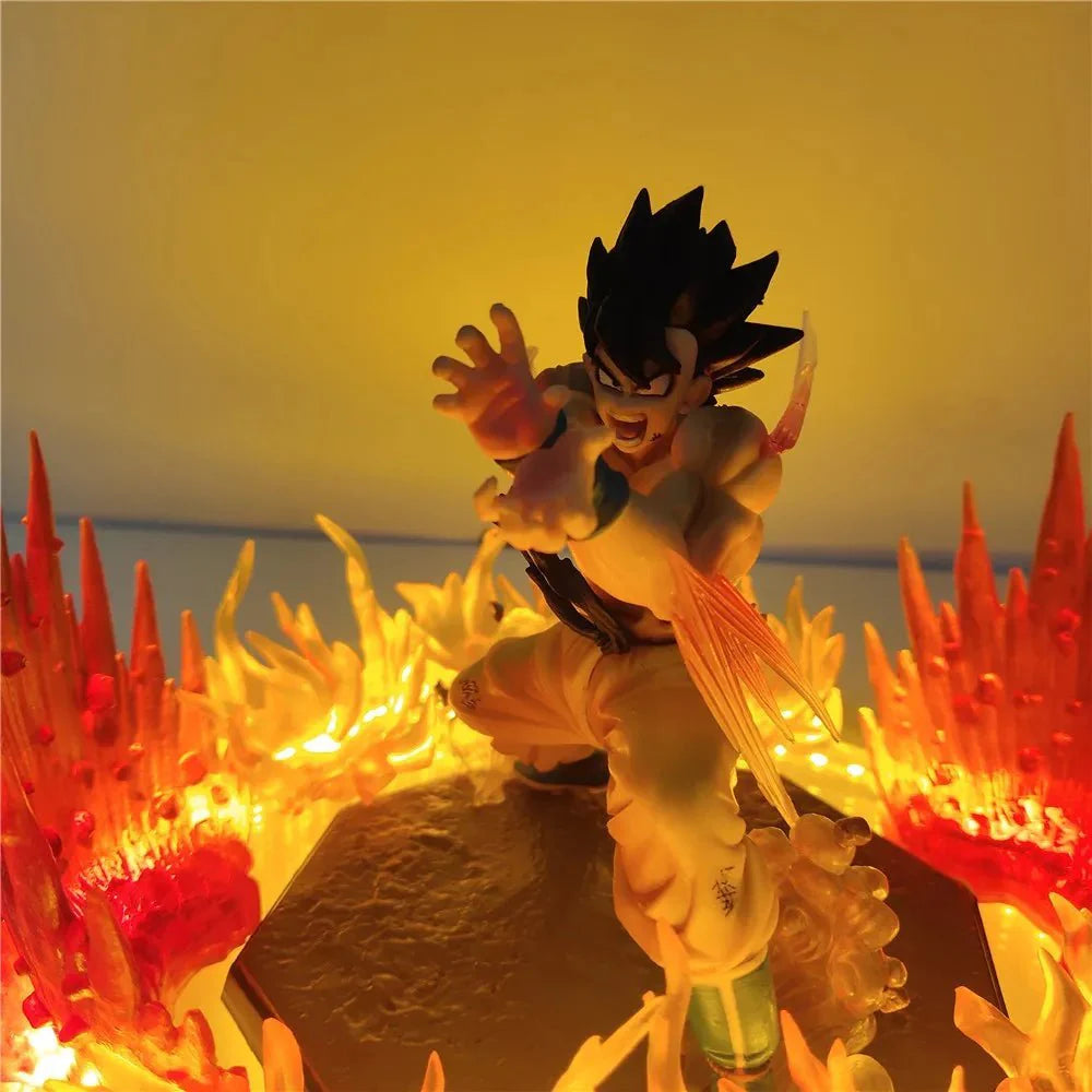 Dragon Ball Z's Son Goku Kamehameha Anime Figure, featuring a GK Super Saiyan with LED Light - Gapo Goods -