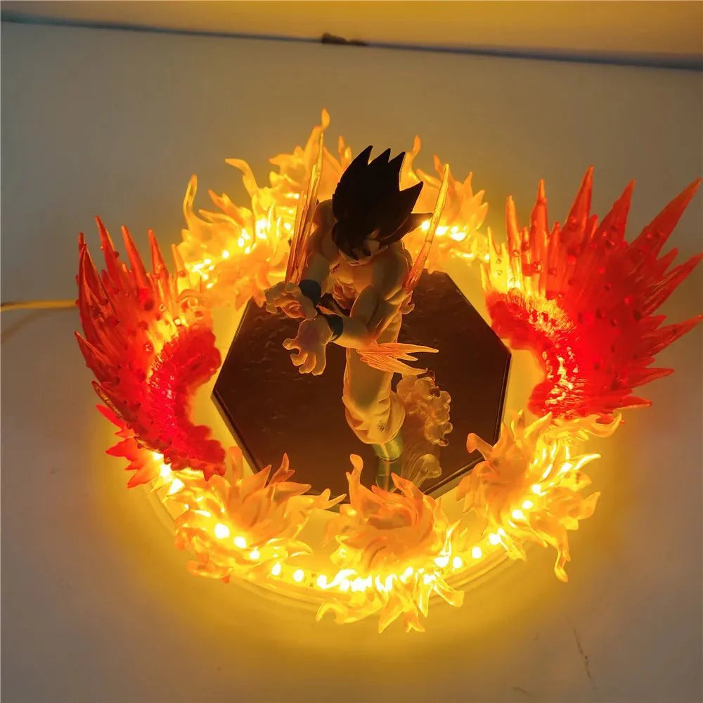 Dragon Ball Z's Son Goku Kamehameha Anime Figure, featuring a GK Super Saiyan with LED Light - Gapo Goods -