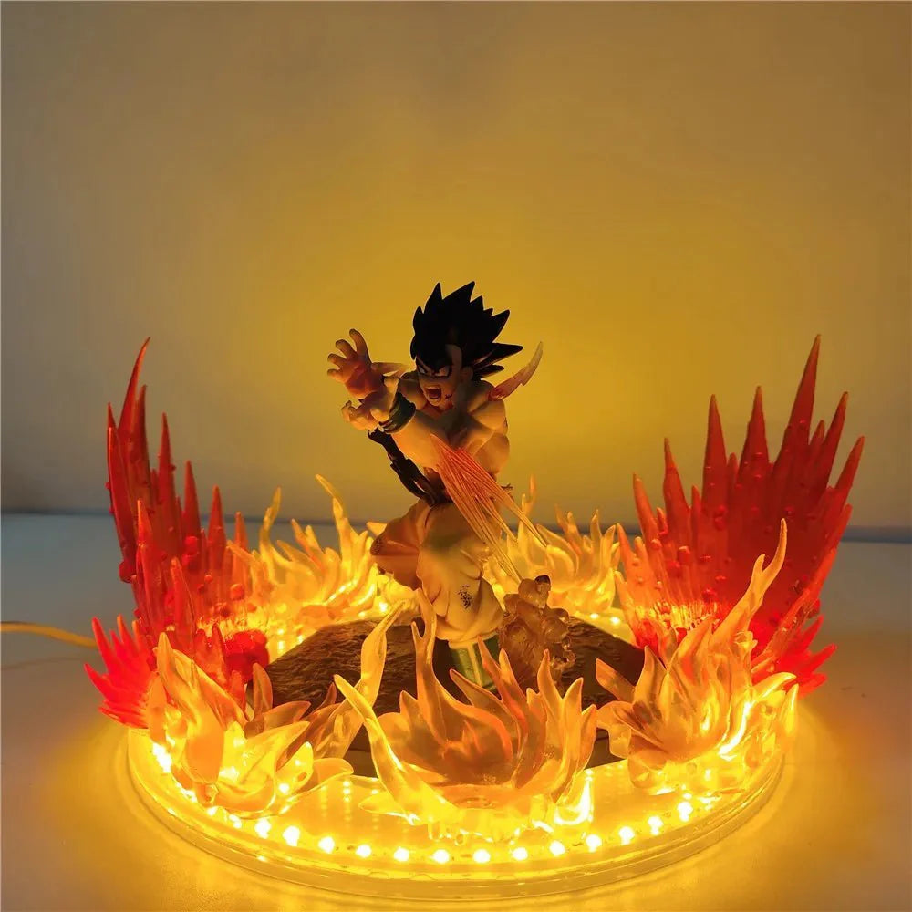 Dragon Ball Z's Son Goku Kamehameha Anime Figure, featuring a GK Super Saiyan with LED Light - Gapo Goods -