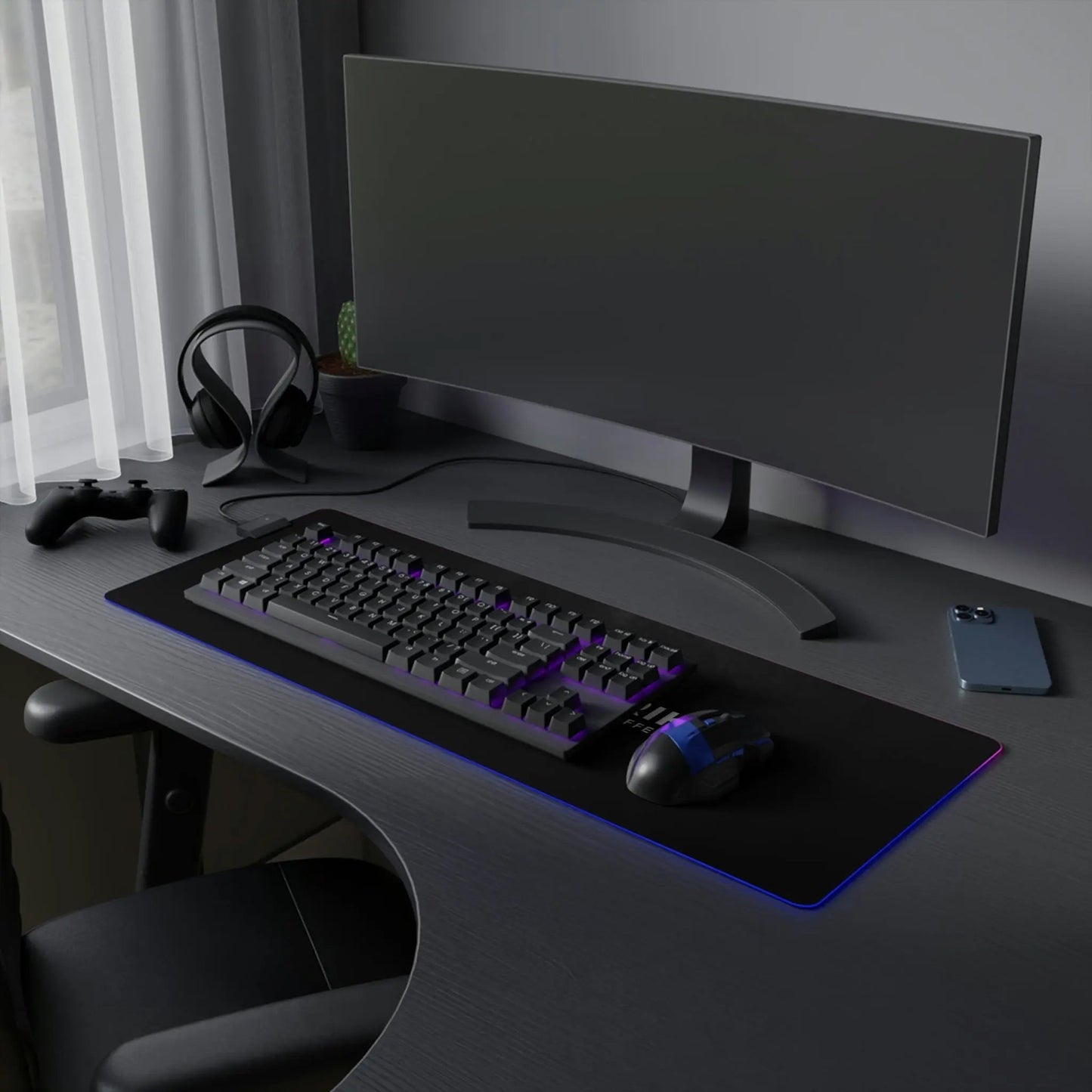 ElectroEdge: Backlit Gaming Mouse Mat - Gapo Goods - Home Decor