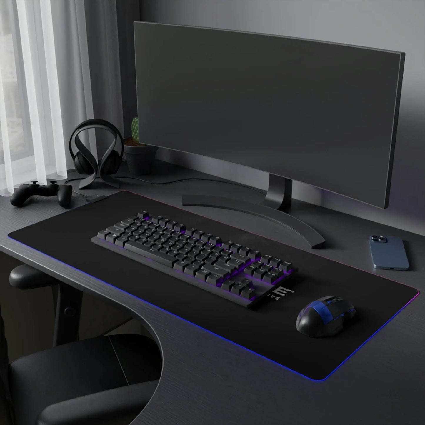ElectroEdge: Backlit Gaming Mouse Mat - Gapo Goods - Home Decor